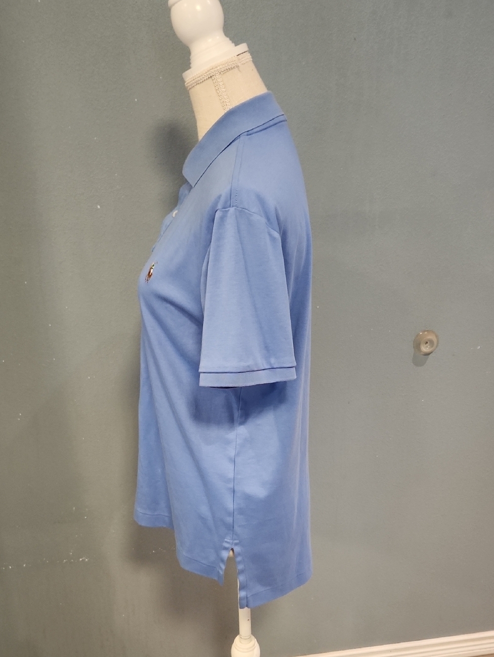Polo RalphLauren Pima Soft Touch Cotton High-lowHem Shirt Embroidery Pony Preppy - Picture 6 of 9
